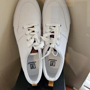 New FARANZI Mens White Classic Casual Shoes,Lace-up Fashion Sneakers. size 9.5